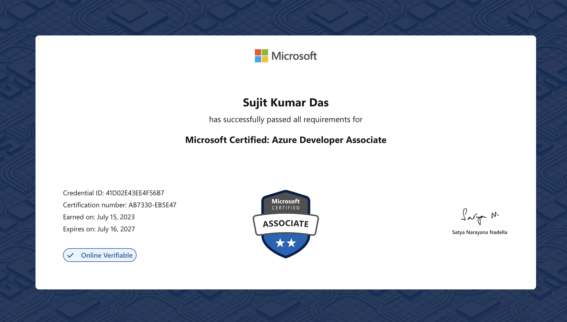 Azure Developer Associate Certification